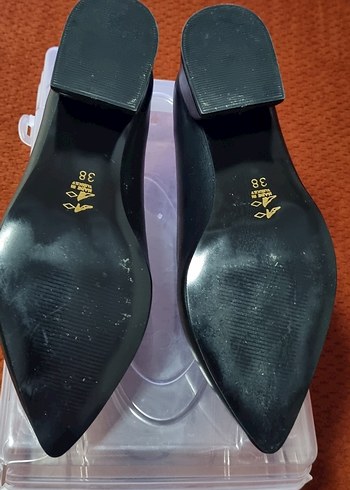38 Beden Siyah Stiletto Topuklu Kadın Ofis Ayakkabısı