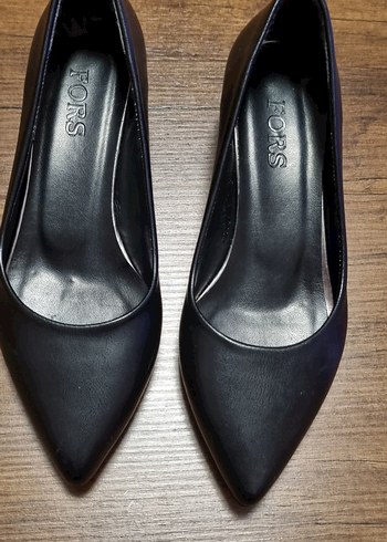 Siyah Stiletto Topuklu Kadın Ofis Ayakkabısı