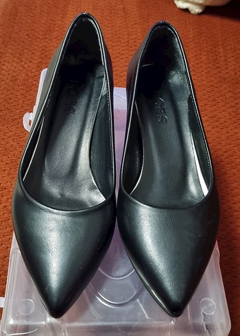 Siyah Stiletto Topuklu Kadın Ofis Ayakkabısı - Görsel 9