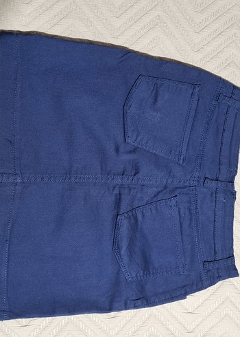 Diğer Düğmeli Mavi Kadın Denim Mini Etek