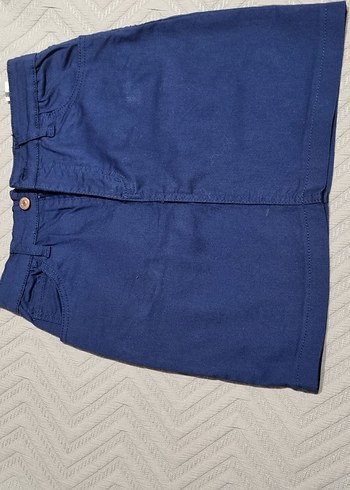 Düğmeli Mavi Kadın Denim Mini Etek