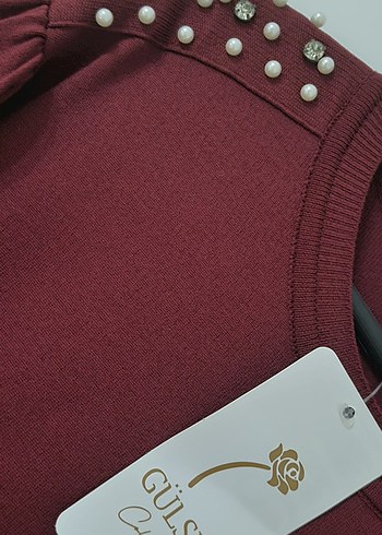 Bordo Kadın Uzun Kollu Salaş Elbise - Görsel 4