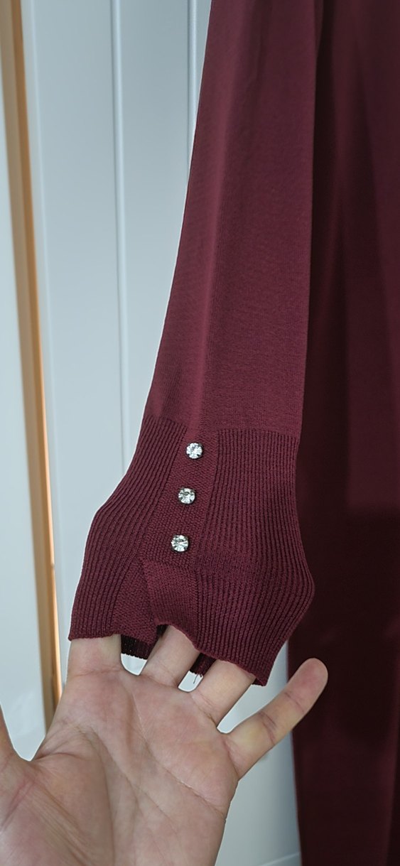 Bordo Kadın Uzun Kollu Salaş Elbise - Görsel 2