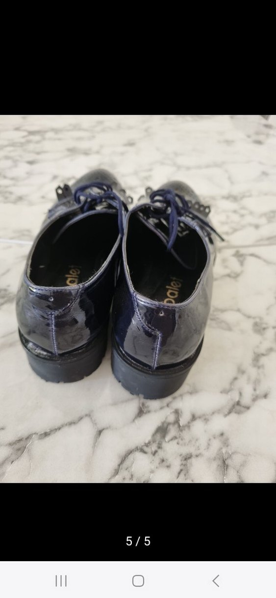 Lacivert Rugan Stiletto Topuklu Klasik Kadın Ayakkabı - Görsel 5