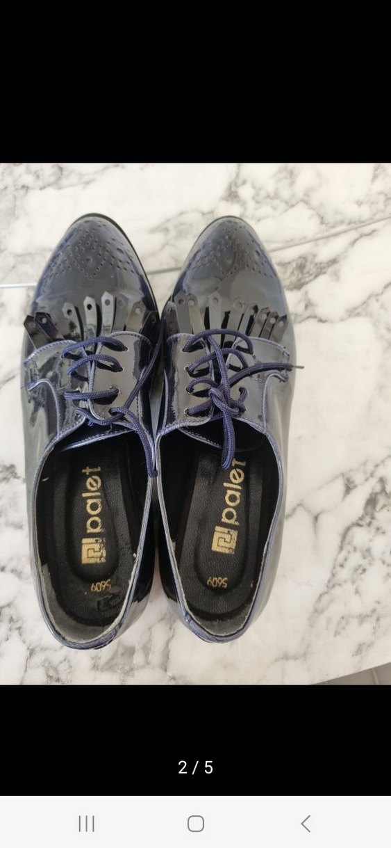 Lacivert Rugan Stiletto Topuklu Klasik Kadın Ayakkabı - Görsel 2