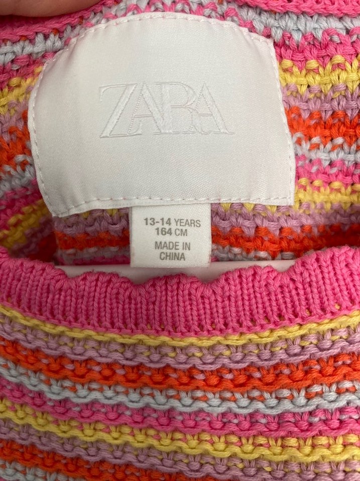 Renkli Çizgili Örme Kız Yeleği - Görsel 2