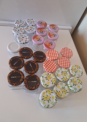 Diğer Renkli Kapaklı Gıda Saklama Kapları Cam ve plastik
