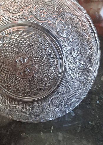 İşlemeli Gri Cam Tabak - Görsel 6