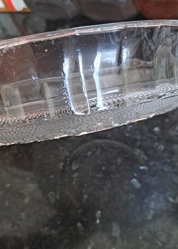 İşlemeli Gri Cam Tabak - Görsel 4