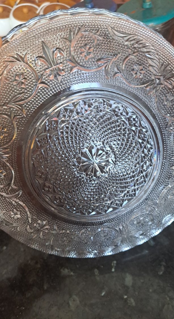 İşlemeli Gri Cam Tabak - Görsel 5