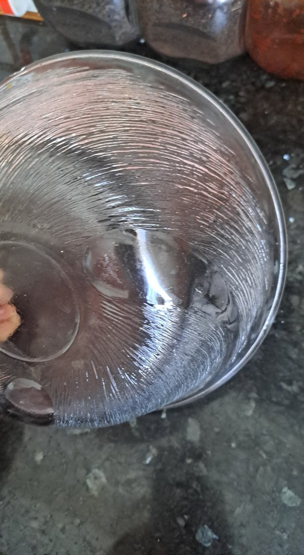 Gri Bej Düz Cam Kase - Görsel 4