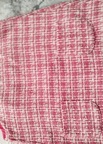 Düğmeli Pembe kız çocuk elbise tüvit kumas