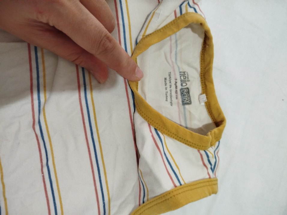 Çizgili Çok Renkli bebek zıbın - Görsel 2