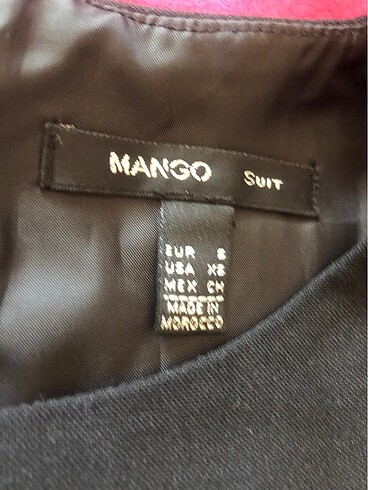 s Beden Mango suit deri detaylı elbise