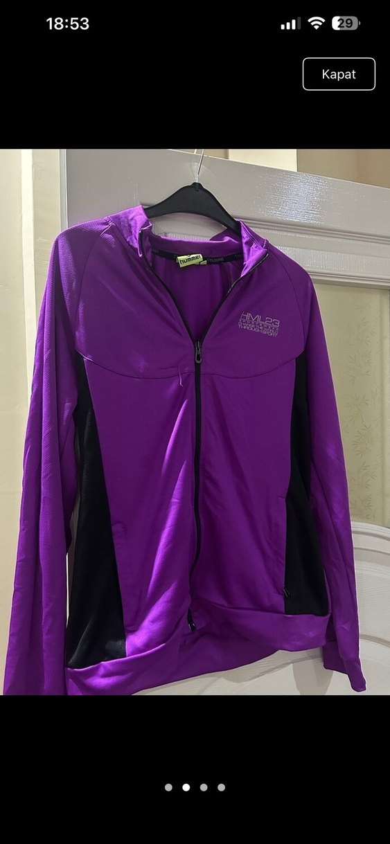 Mor Fermuarlı Uzun Kollu Spor Üst - Görsel 2