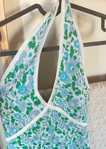 Pastel Mavi Bağlamalı mini elbise - Görsel 2