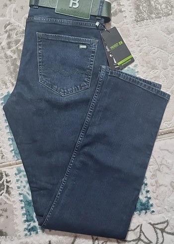 HUGO Erkek lacivert Denim Kemerli Pantolon - Görsel 2