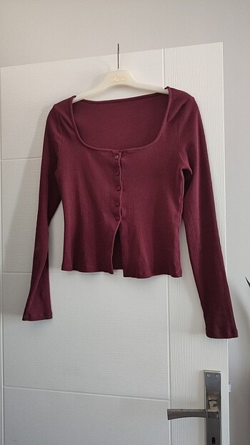Sıfır bordo ribana kumas hirka