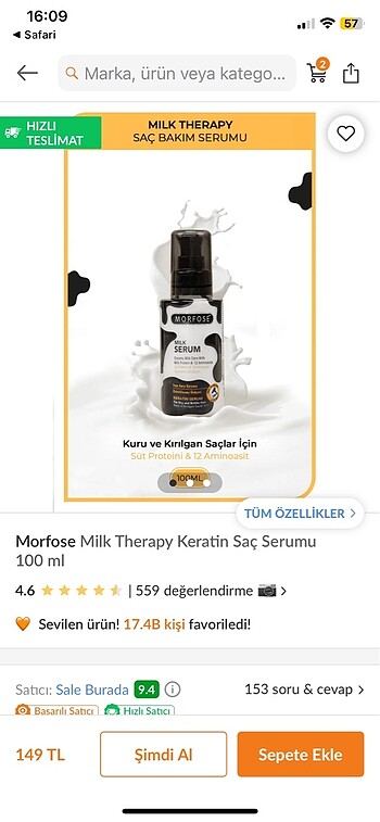  Beden morfose milk therapy serum