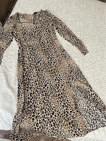 Zara muadili leopar elbise