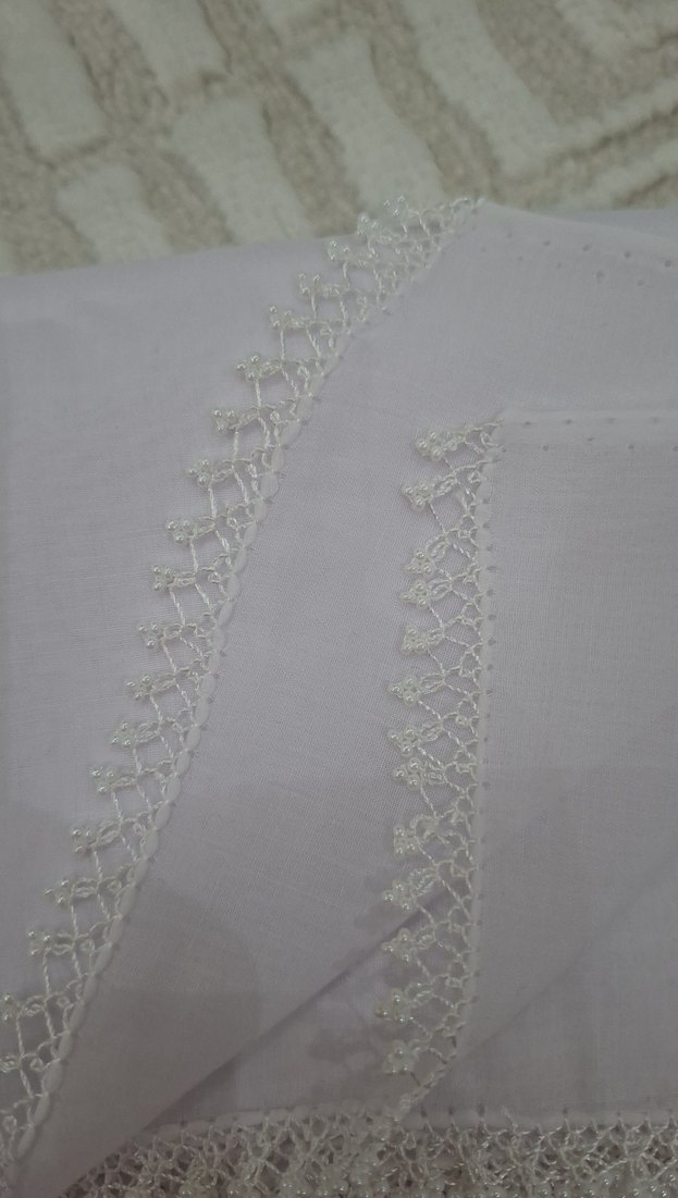 Dantel Detaylı Beyaz Kadın yazma iğne oyası - Görsel 2