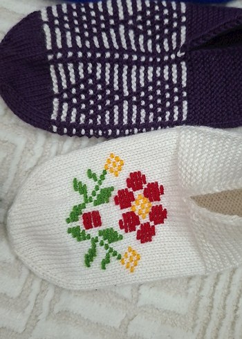 Nakışlı Çok Renkli patik çeyizlik - Görsel 3