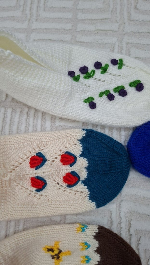 Nakışlı Çok Renkli patik çeyizlik - Görsel 5