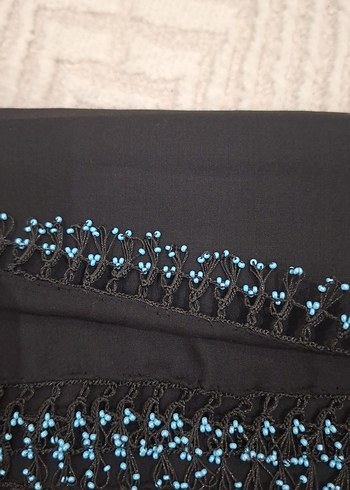 Boncuk Detaylı Siyah Kadın yazma tığ - Görsel 2