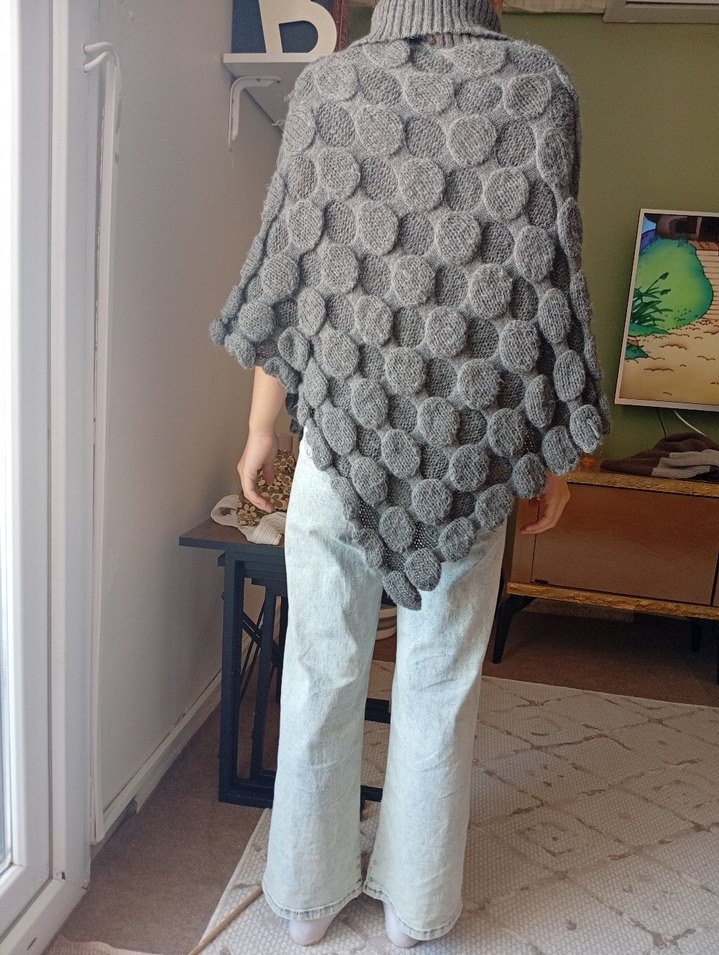 Gri Triko Boğazlı Salaş Kazak - Görsel 2