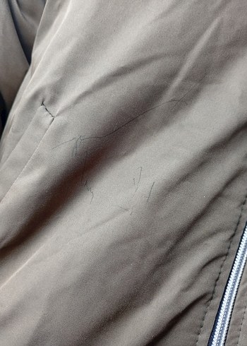 haki Kapüşonlu Fermuarlı Kadın Ceket - Görsel 4