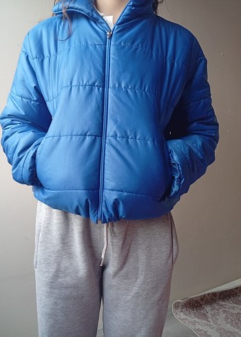 Mavi Kadın Kışlık Midi Mont - Görsel 3