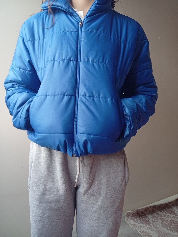 Mavi Kadın Kışlık Midi Mont - Görsel 3