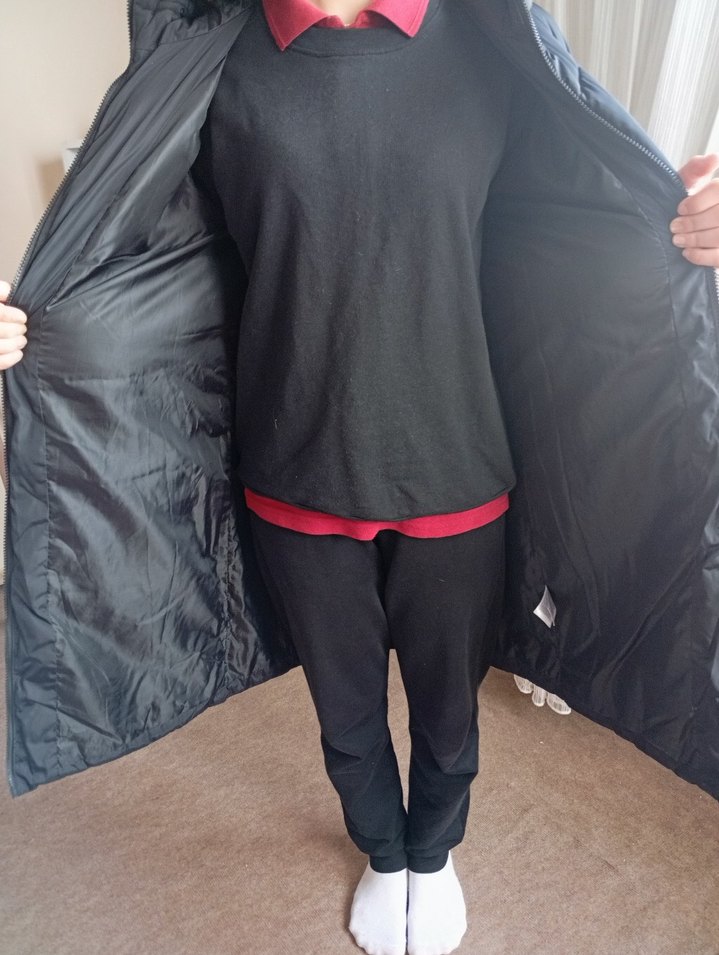 Kadın siyah Midi Uzunlukta Sade Kaban - Görsel 3