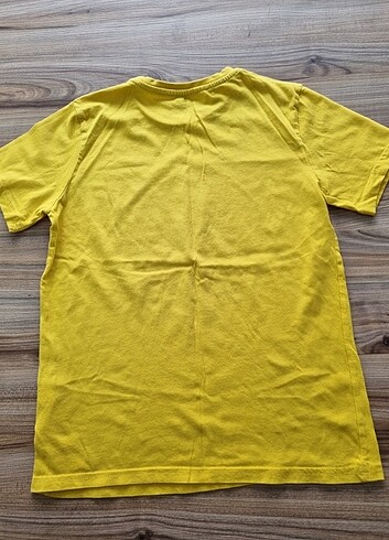 9 Yaş Beden sarı Renk Hardal Sarısı Erkek Çocuk Tshirt 