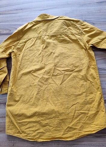 8 Yaş Beden Hardal Sarısı Renkli Erkek Çocuk Gömlek 