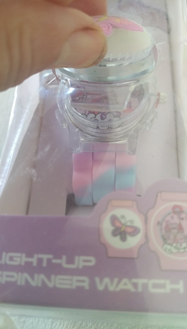 Pembe Kanatlı Kelebek Desenli Boncuklu Saat - Görsel 2