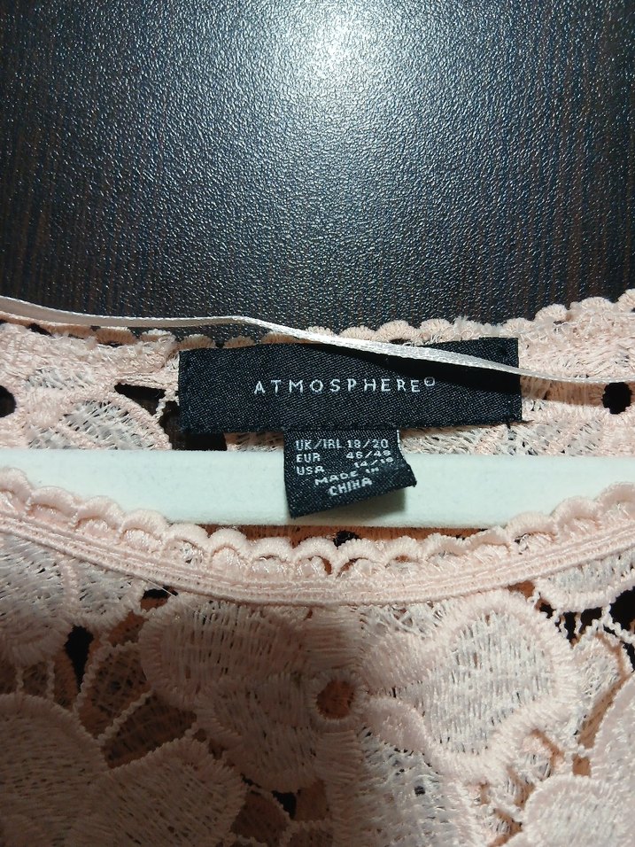 Dantel Detaylı Kısa Kollu pudra pembe Bluz - Görsel 4