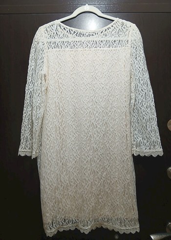 Krem Midi Elbise 44 beden - Görsel 6