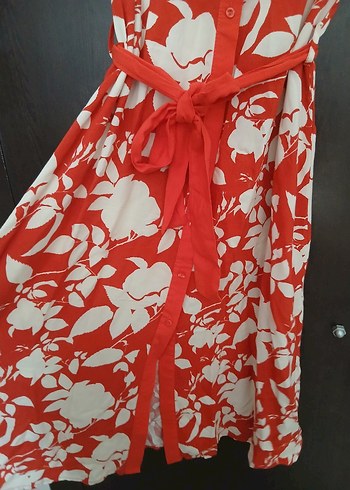 Kırmızı Desenli elbise - Görsel 4