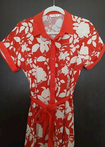 Kırmızı Desenli elbise - Görsel 2