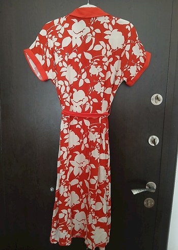 Kırmızı Desenli elbise - Görsel 5