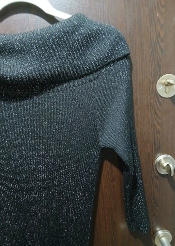 siyah Uzun Triko Kadın Elbise - Görsel 4