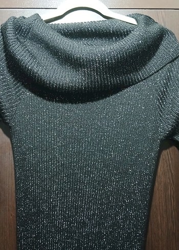 siyah Uzun Triko Kadın Elbise - Görsel 6