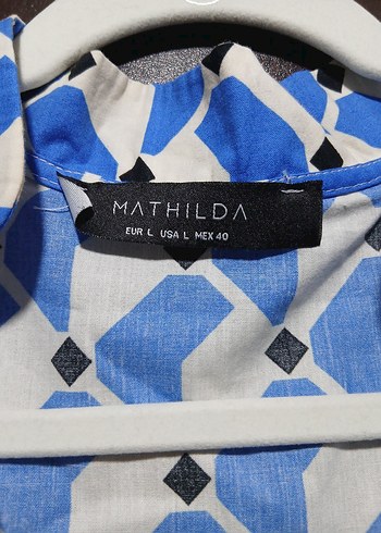 Mavi V Yaka Bohem Elbise - Görsel 2