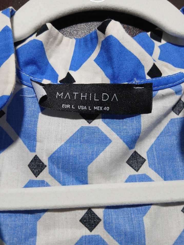 Mavi V Yaka Bohem Elbise - Görsel 2