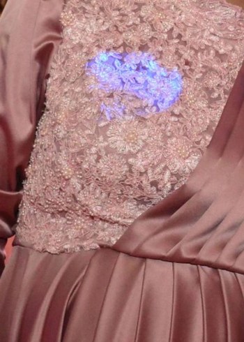 Pembe Drapeli Uzun Abiye Elbise - Görsel 2