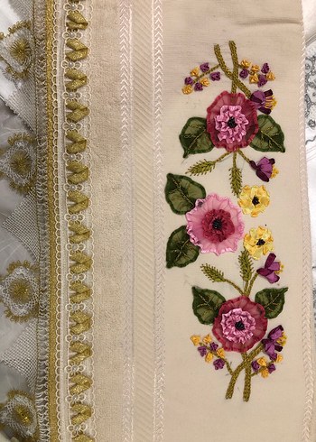 İşlemeli Pembe Havlu - Görsel 5