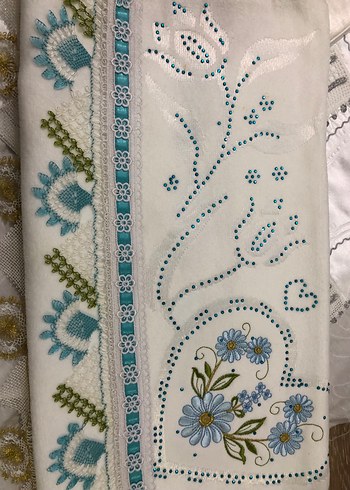 İşlemeli Pembe Havlu - Görsel 7