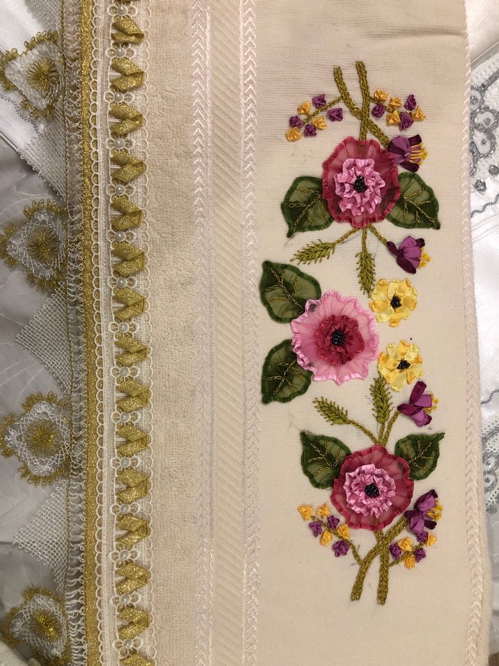 İşlemeli Pembe Havlu - Görsel 5