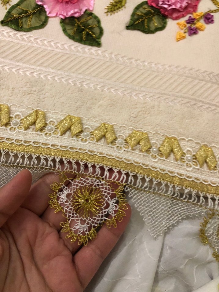 İşlemeli Pembe Havlu - Görsel 4